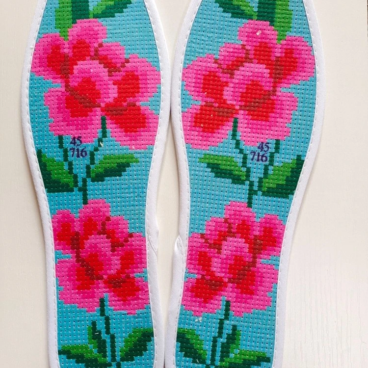 45码6层棉麻复合及7层纯棉半成品鞋垫，建议比鞋拍大一码一条线单