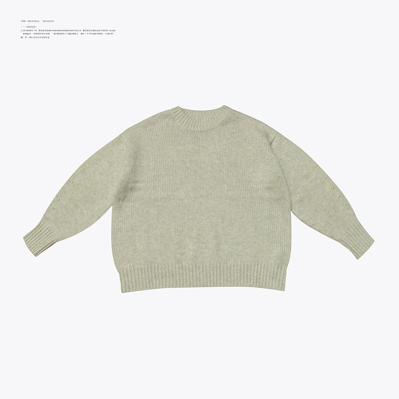 杏色圆领毛衣 秋季简约纯色慵懒风廓形圆领上衣