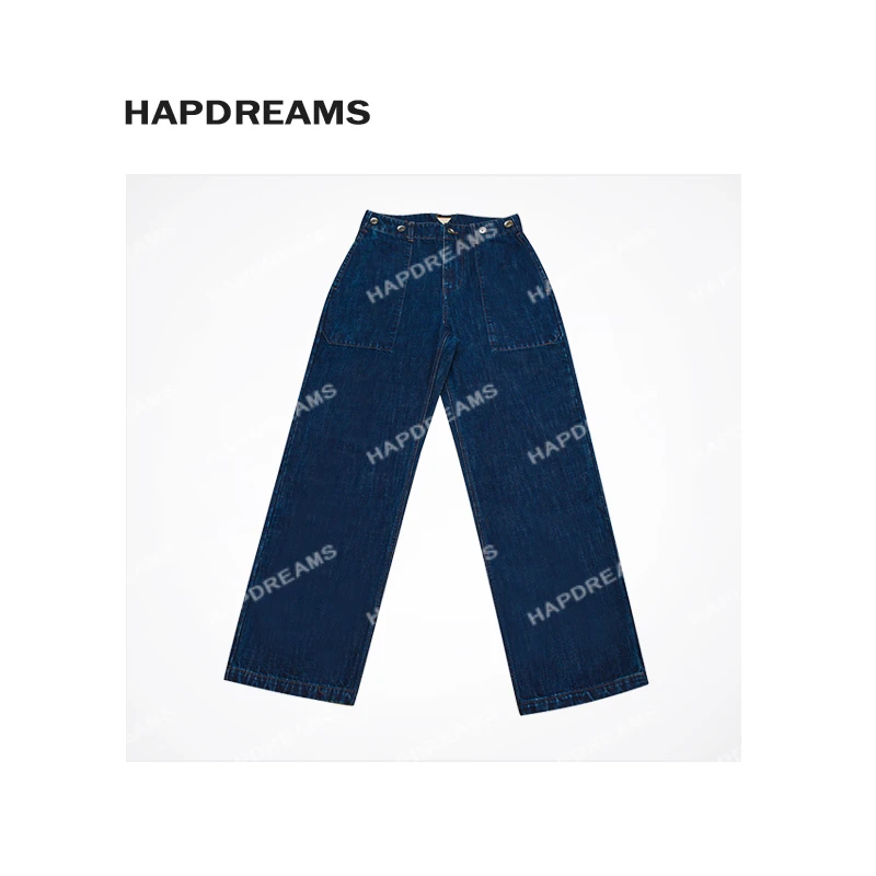 工装大贴袋牛裤 复古水洗纯棉直筒休闲长裤