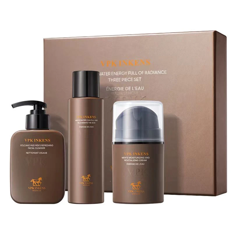 VPK男士劲爽洗面奶补水清爽净爽润肤深层滋润性保湿精华油三件套