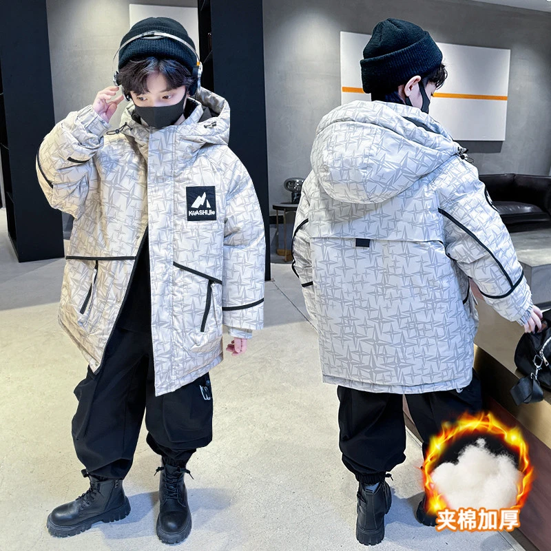 男童冬装棉衣2023男孩大儿童痞帅棉服冬季洋气加厚外套潮帅气保暖
