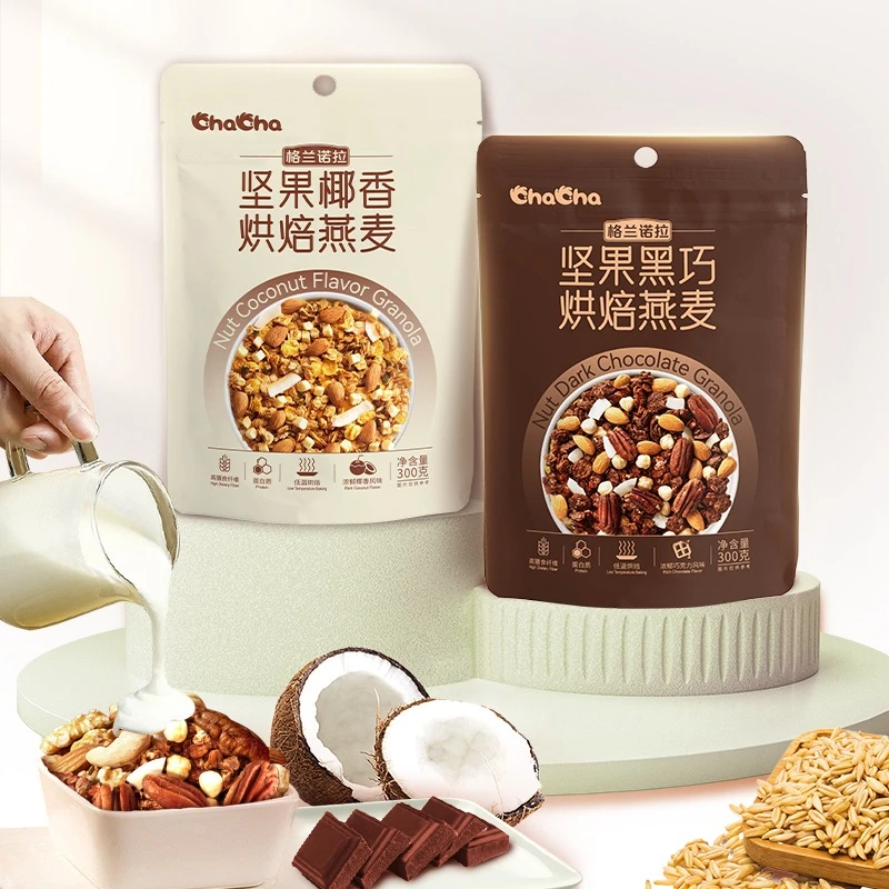 ChaCheer/洽洽 坚果椰香燕麦片水果酸奶果粒烘焙麦片黑巧格兰诺拉