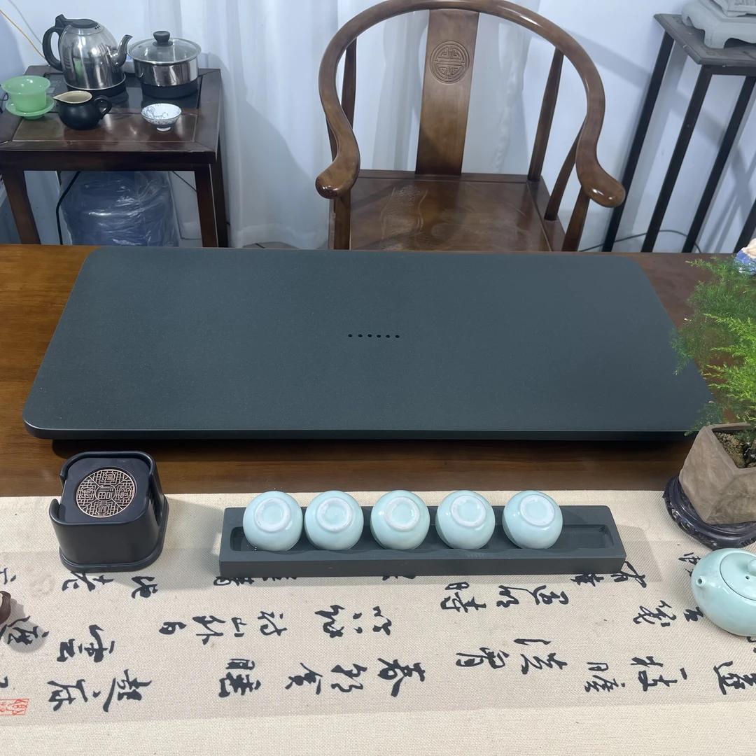 天罗绿干泡台家用茶盘大号湿泡石茶台创意长方形排水式石新中式