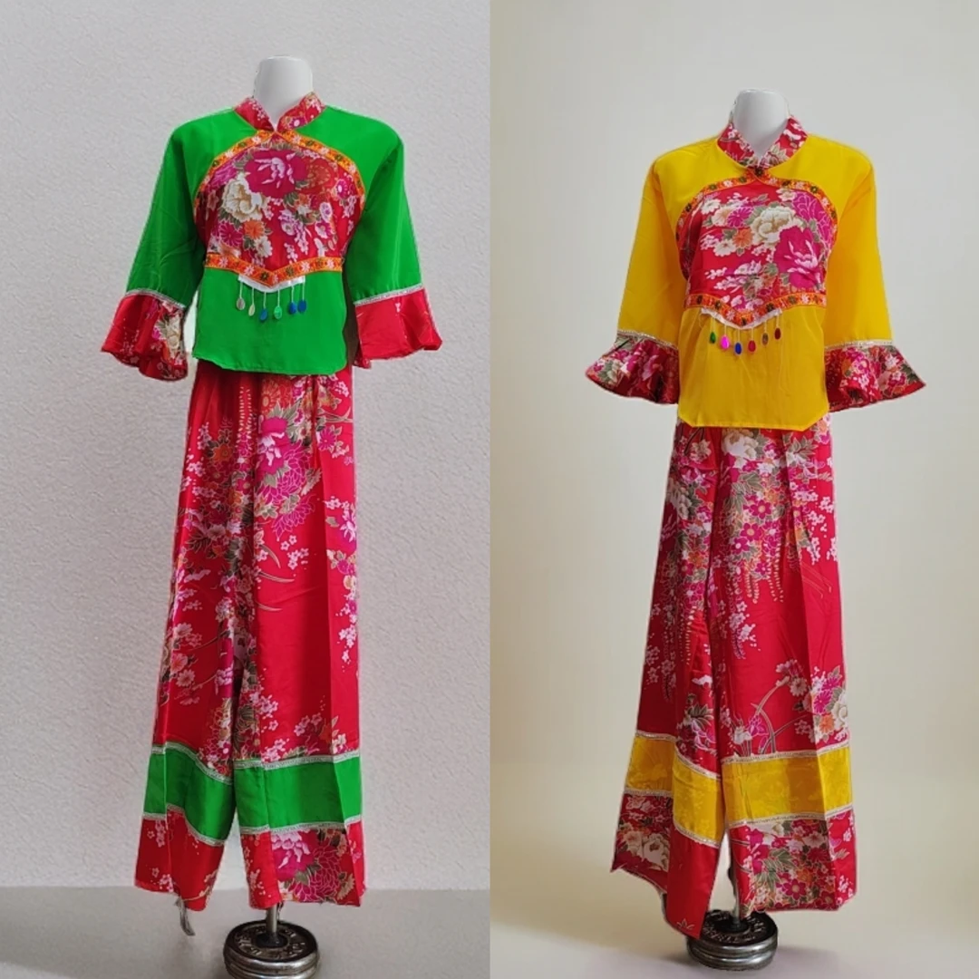 新款姊妹装广场舞服花灯服背后系腰带大小可调节演出舞蹈服装特价