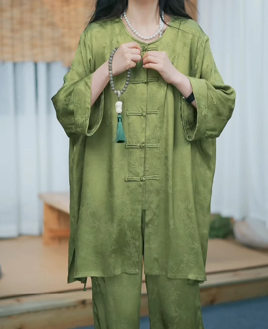 月畔湾【荷已残】新女装文艺复古国风盘扣提花衬衫上衣