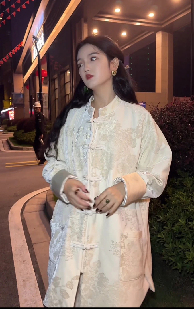 月畔湾【诗落雪】冬款新中式显瘦棉服圆领盘扣国风保暖气质棉衣外套