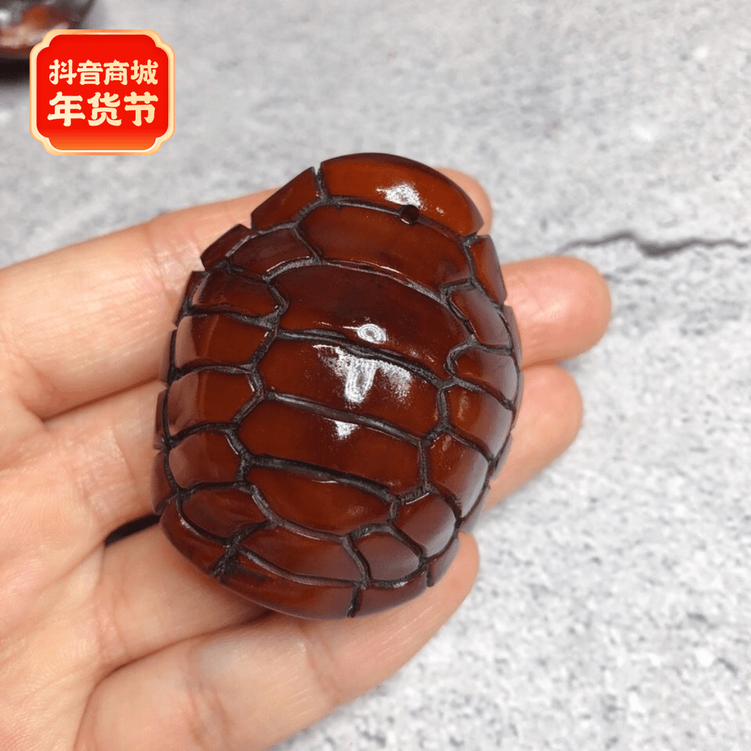 非金属吊坠 牦牛角雕刻富甲天下手把件龟壳摆件吊坠文玩盘玩怀旧