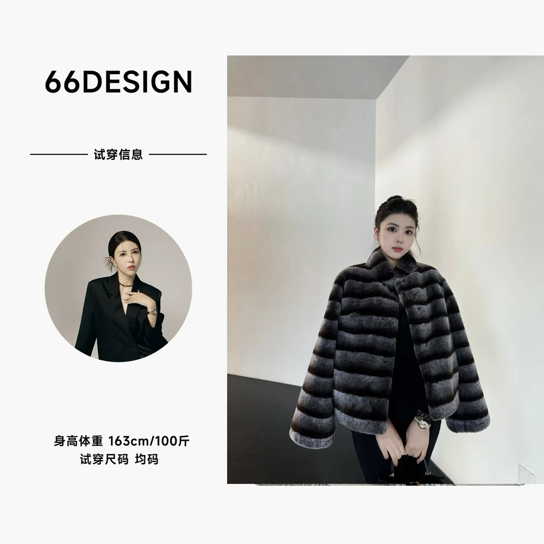 66 design 龙猫【圣诞上新】韩女显瘦百搭轻奢时尚气质短款草外套