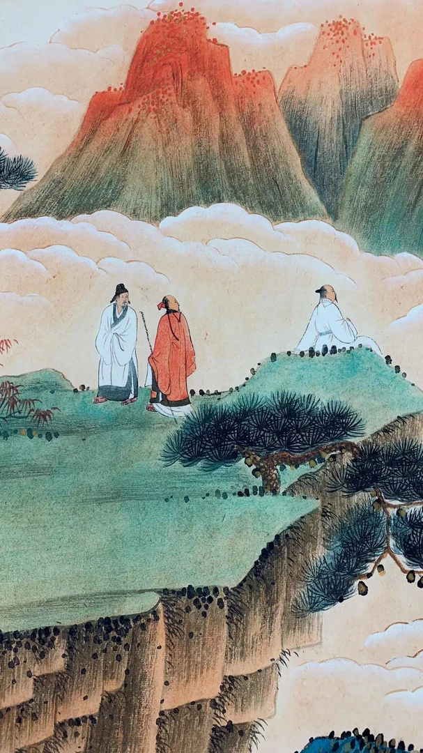 蓬莱仙境  长卷 大千 国画