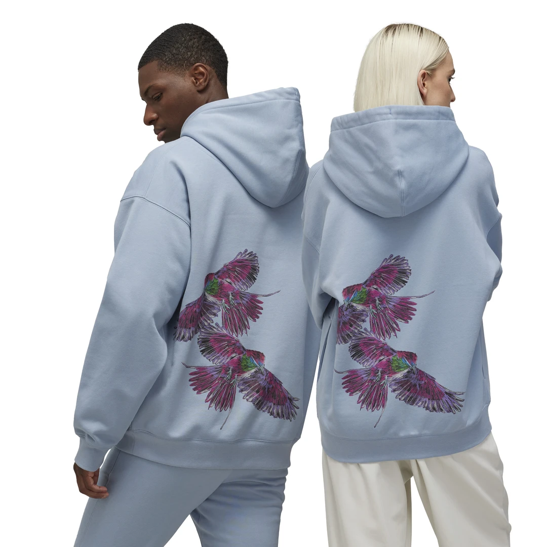 Y-3/Y-3（51-IW2474）云水蓝新款后背印花情侣休闲连帽卫衣