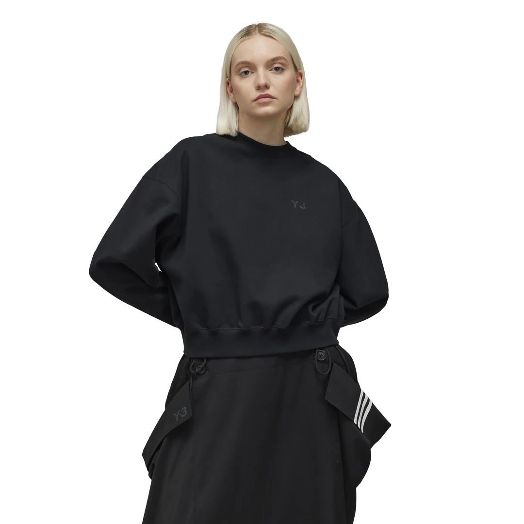 Y-3/Y-3（51-JD9789）黑色秋冬女款经典logo圆领套头运动卫衣