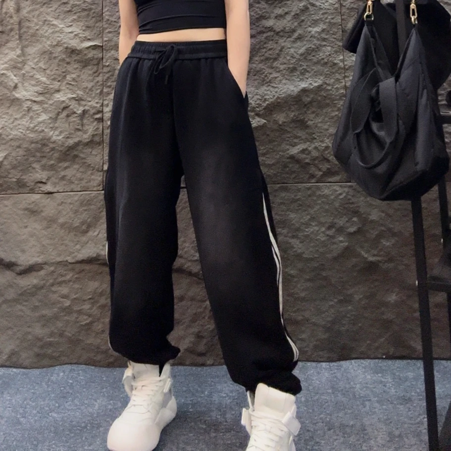 278--潮酷杠条潮色卫裤