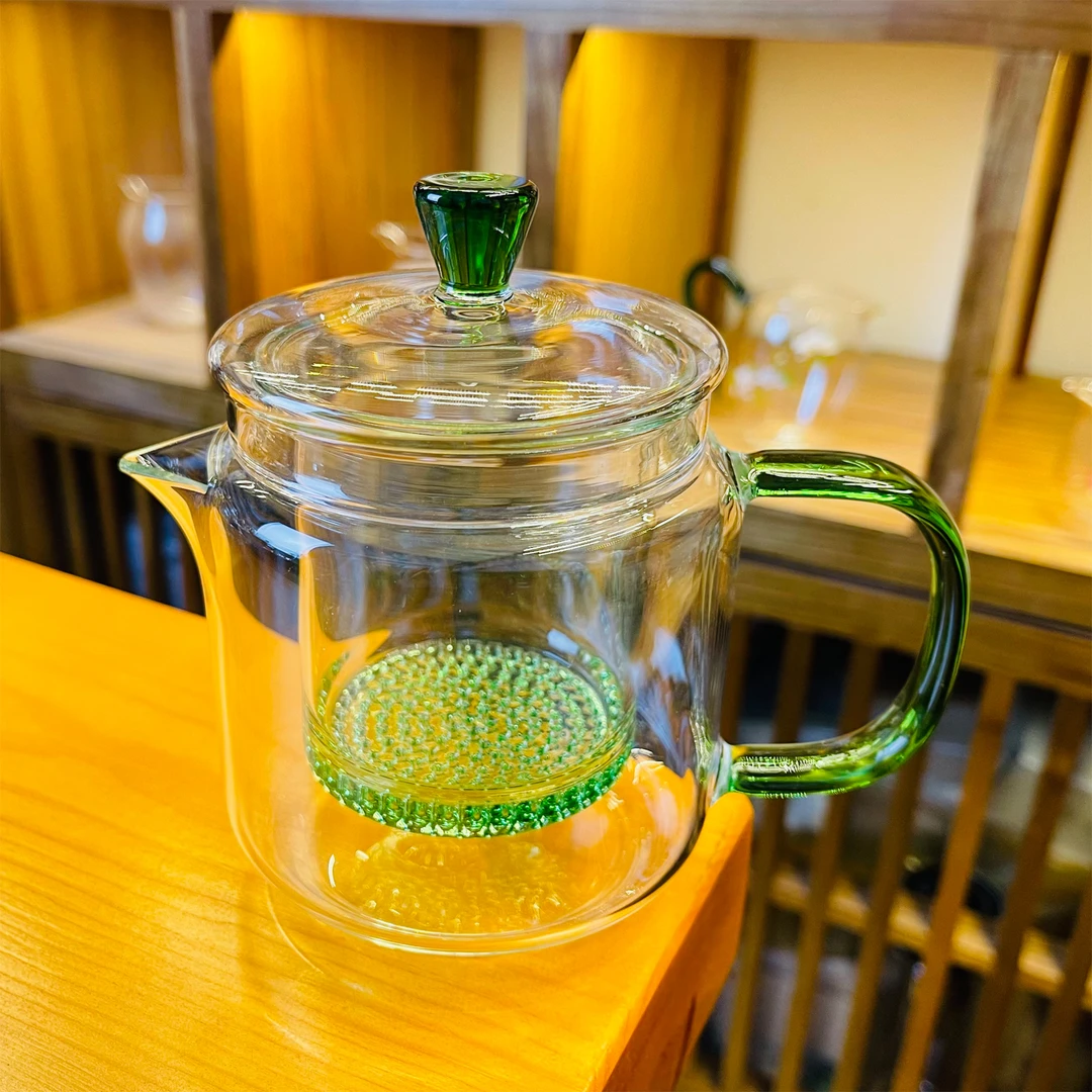 漫佳 耐高温玻璃家用过滤泡茶壶加厚可烧煮茶水分离茶道杯  400ml