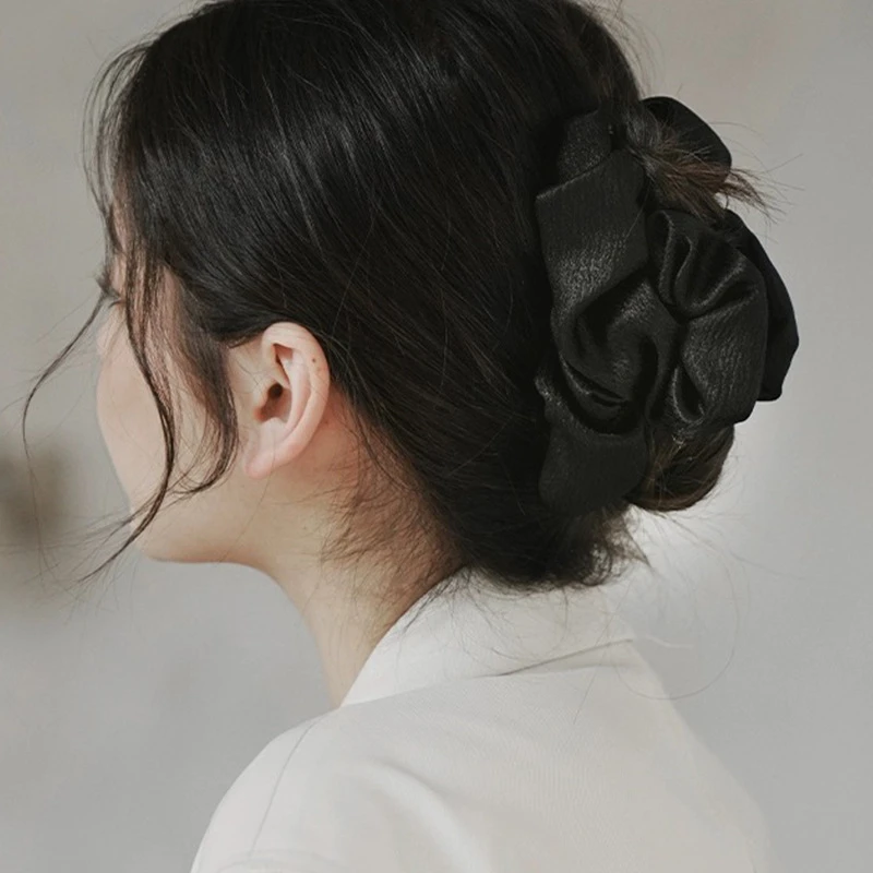 弗弗西同款布艺抓夹气质抓夹时尚褶皱夹子饰后脑勺盘发鲨鱼夹发