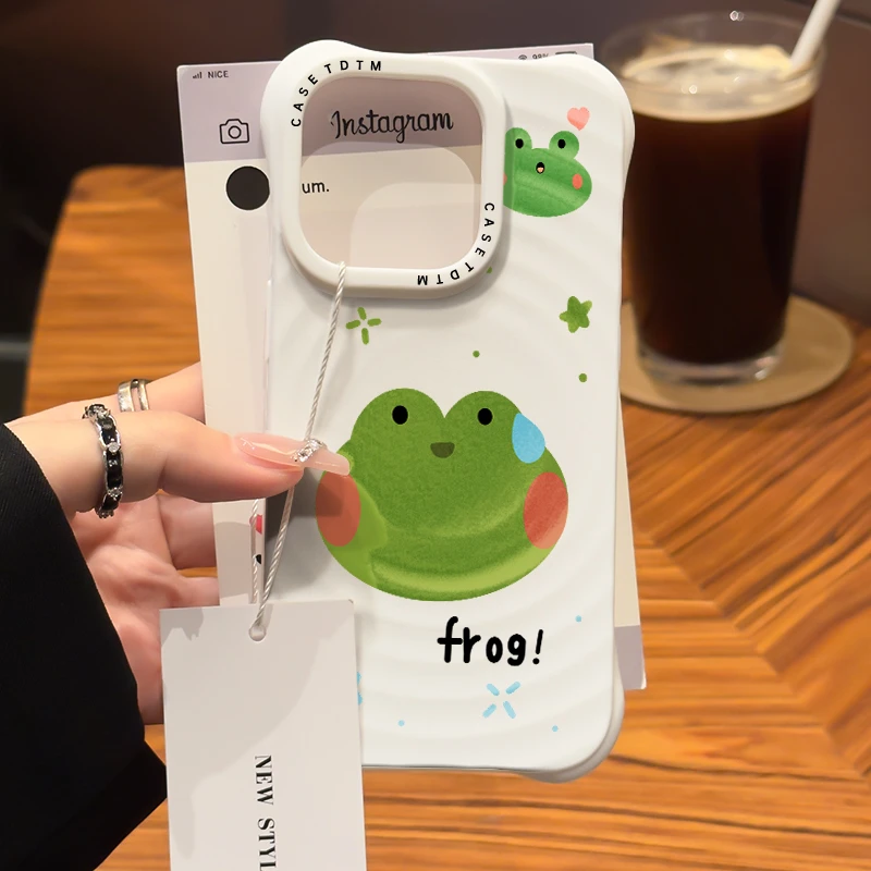 冒汗青蛙ins风适用iphone15/14promax苹果11手机壳13软胶12防摔XR