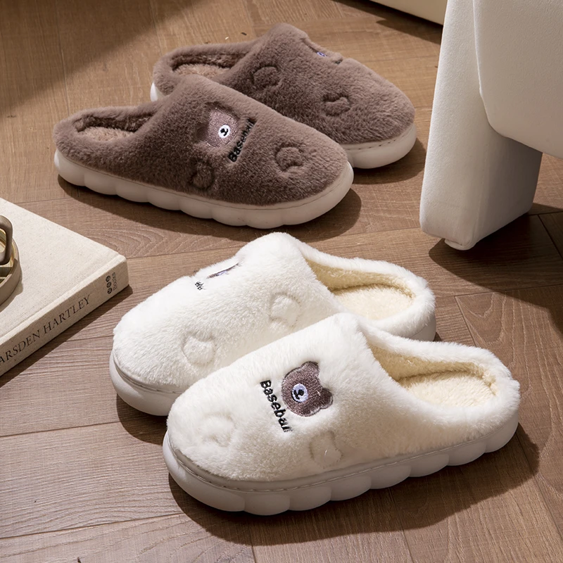 月子棉拖鞋女士冬季防寒室内家居保暖防滑防水静音厚底卡通棉鞋女