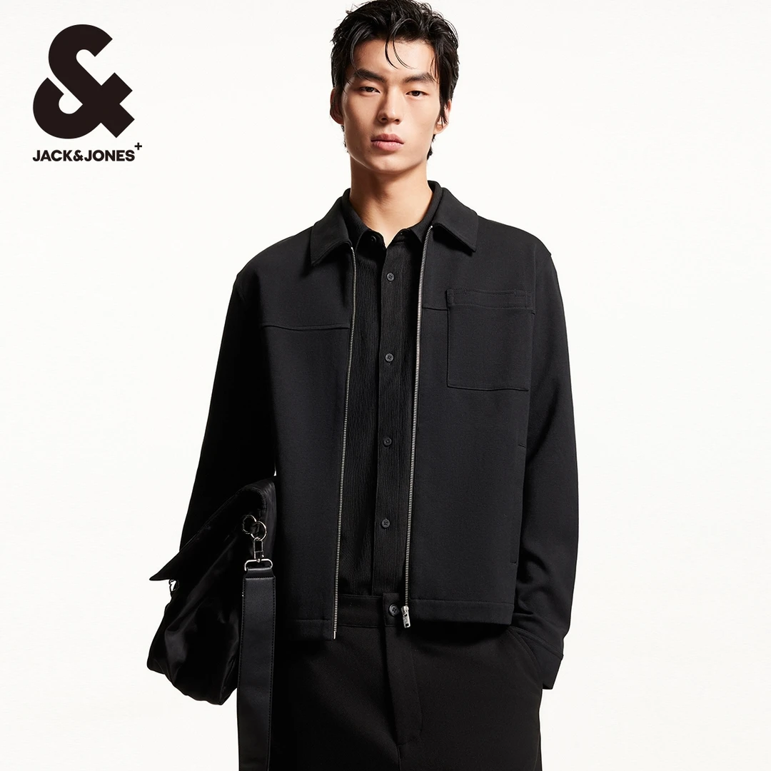 杰克琼斯春季新款潮流时尚百搭舒适纯棉常规字母刺绣夹克男装款