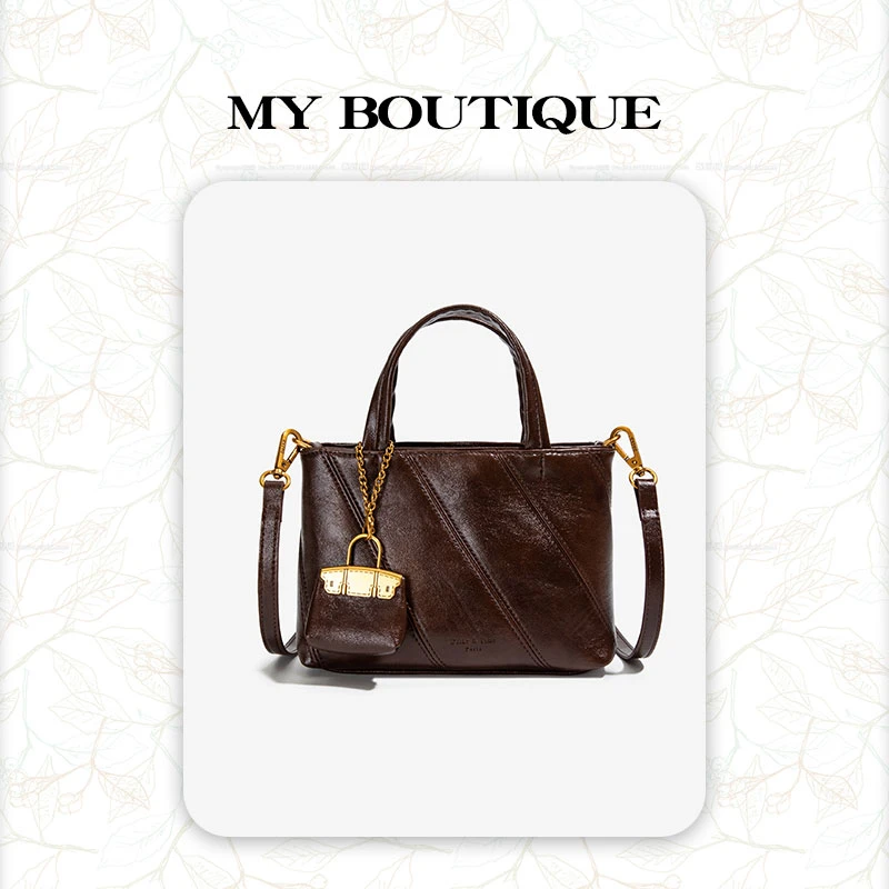 【My轻奢】双子星2024秋冬高级感时尚手提油蜡单肩斜挎包-6263
