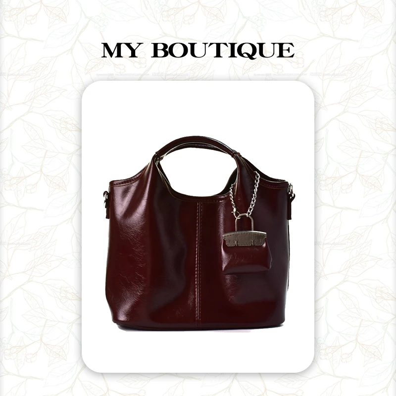 【My轻奢】双子星2024秋冬高级感时尚手提油蜡单肩斜挎包-7317