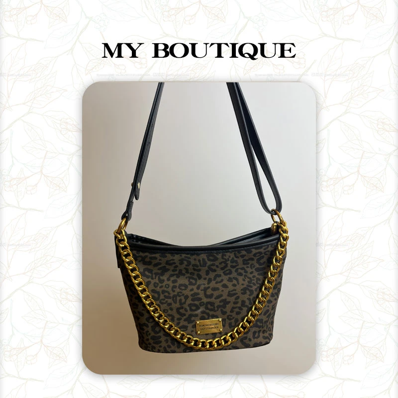 【My轻奢】豹纹腋下包2024秋冬高级感时尚雅丹风单肩斜挎包-7508