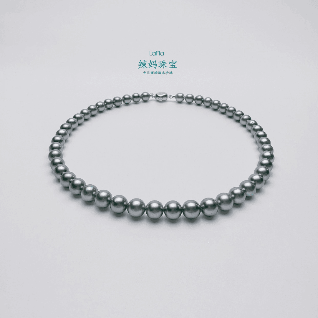⌈辣妈臻选⌋大溪地铂金灰全珠串链8-9mm#黑色#经典#气质#简约#百搭