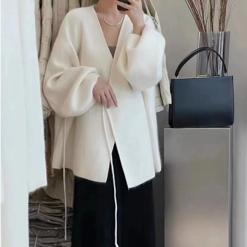 【娜娜优选】法式慵懒风 系带开衫2023新款气质名媛高级感外套