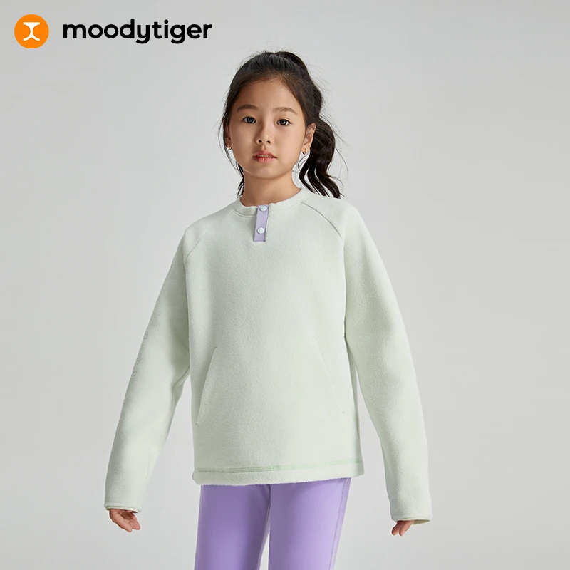 moodytiger长袖舒适套头运动休闲柔软圆领卫衣【H】