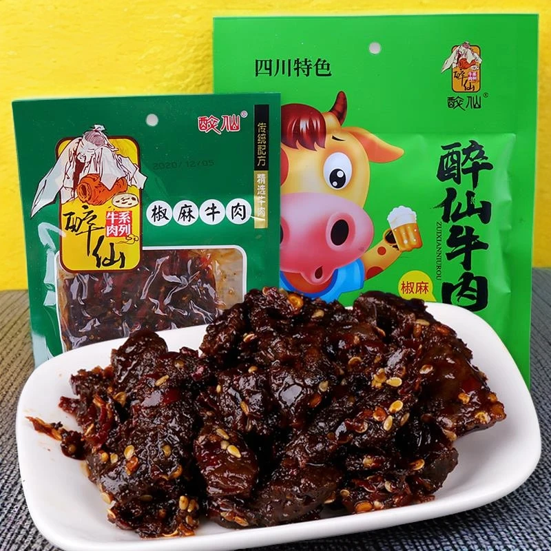 【醉仙】四川特产椒麻牛肉熟食速食休闲开袋即食香辣牛肉解馋小零食