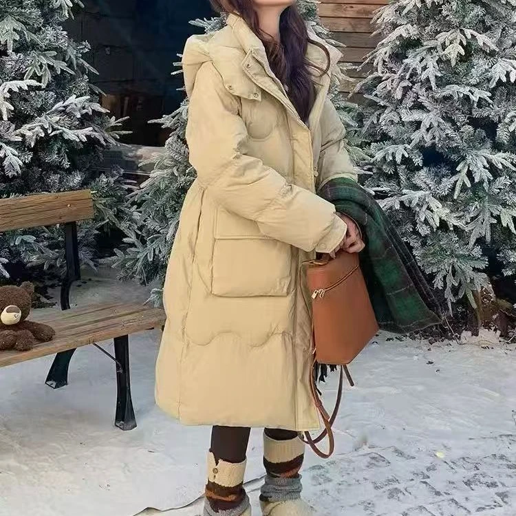 韩系爆款中长款设计感保暖超好看羽绒服外套