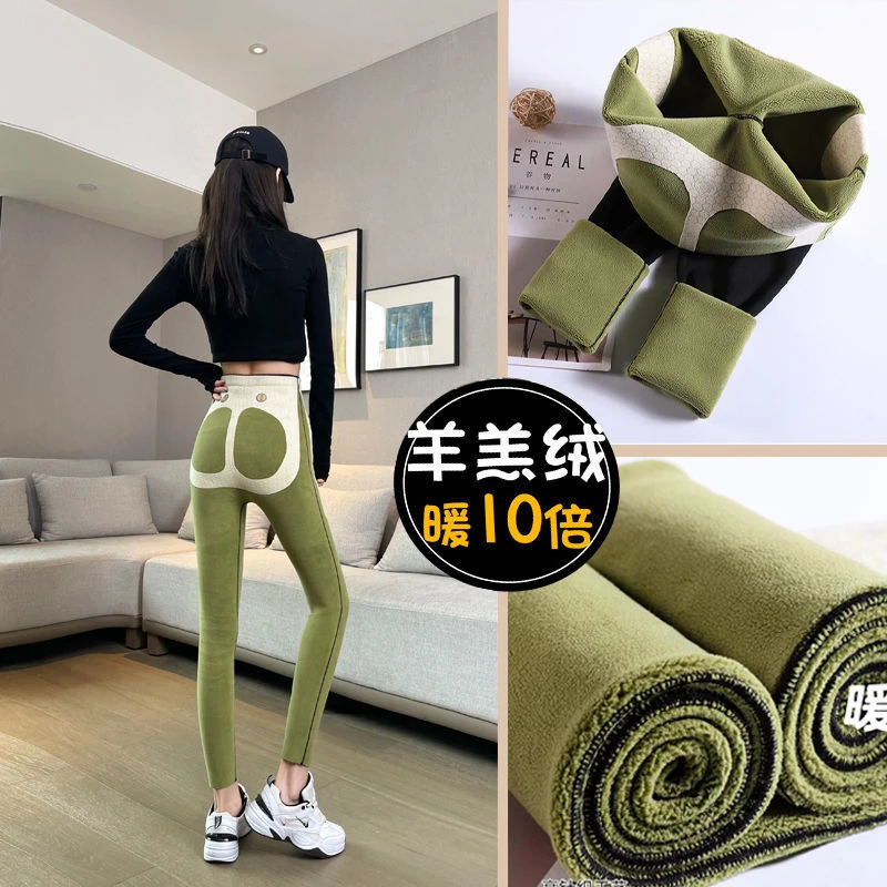 加绒加厚鲨鱼裤女外穿春秋保暖打底裤高腰提臀收腹无痕特厚芭比裤