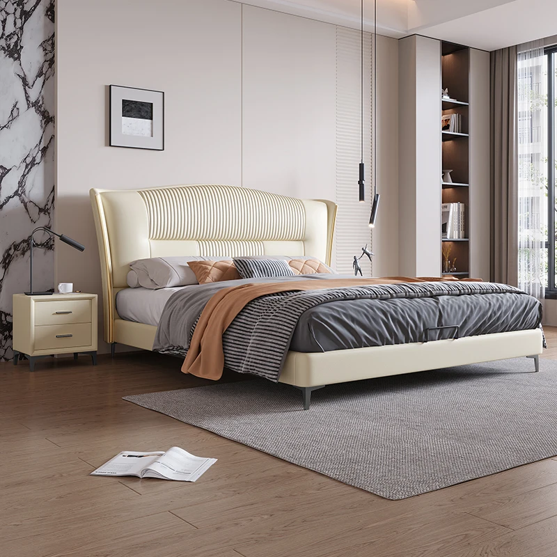 麦林熊8812#床悬浮床真皮床轻奢简约主卧双人床家用婚床