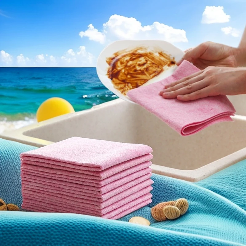 【椰壳抹布】家用去油洗锅加厚不沾油吸水不掉毛厨房清洁双面百洁布