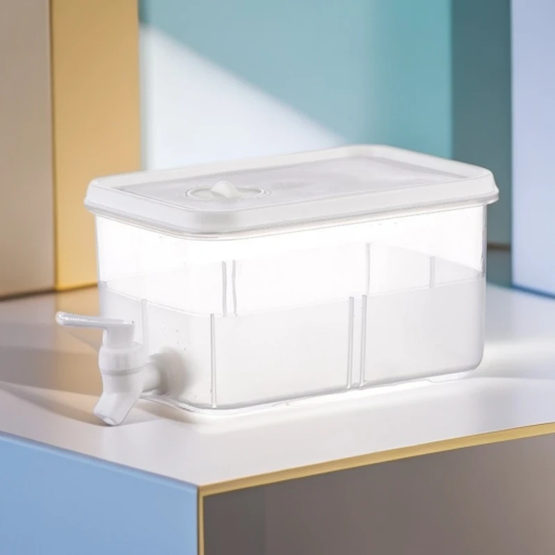 家用冰箱冷水壶带龙头柠檬水3l容量透明塑料厨房长方形便携大容量