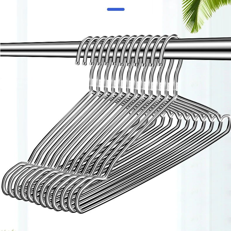 304不锈钢衣架家用挂晾衣服架子加粗加厚凉铁晒衣挂宿舍实心撑子