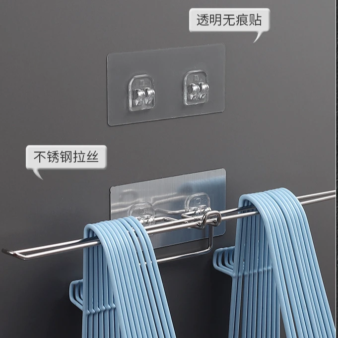 多功能衣架收纳神器阳台整理架免打孔置物架晾晒放衣架挂钩壁挂式