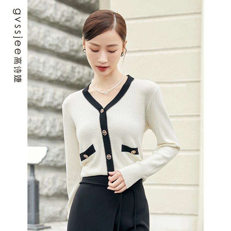 高诗婕新款商场同款毛织衫通勤气质百搭上衣241124216-11