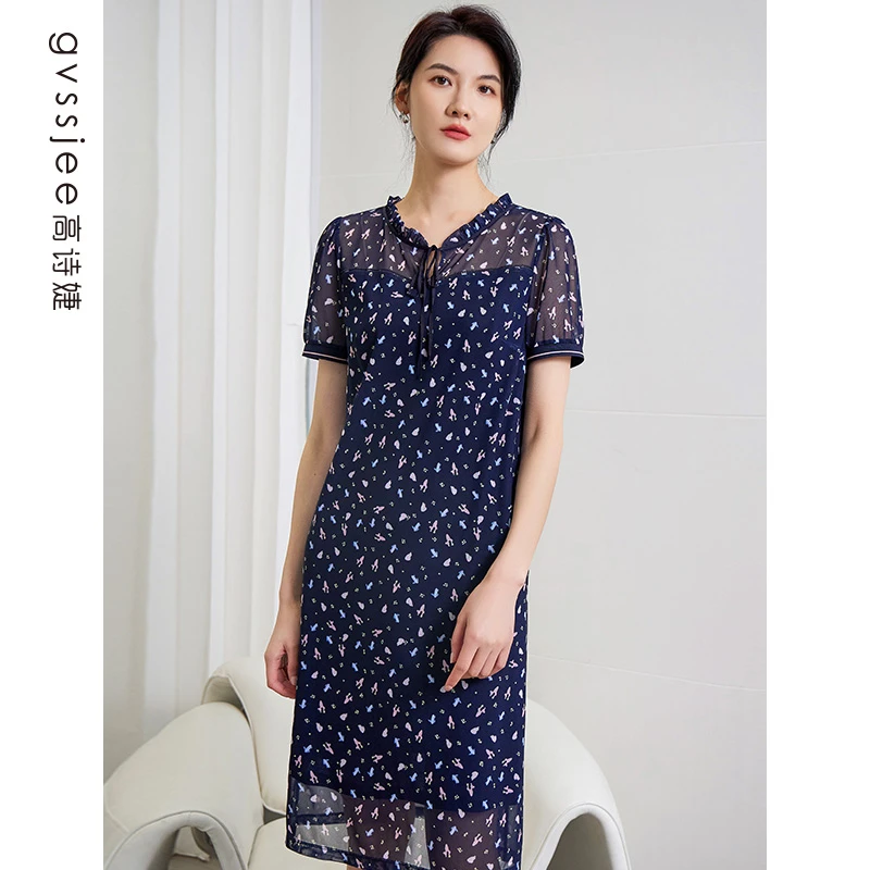 高诗婕【弹力纱罗】夏季新款优雅裙子夏天连衣裙D242T60010-40