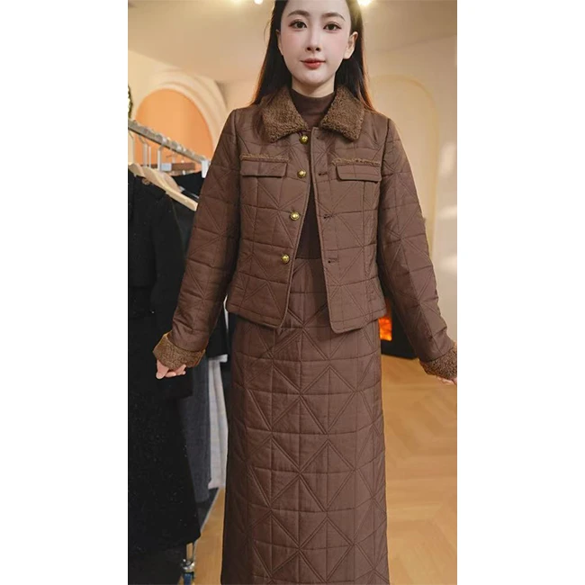 L8229 法式小香风气质2024年秋季时尚新款洋气减龄显瘦遮肉套装裙