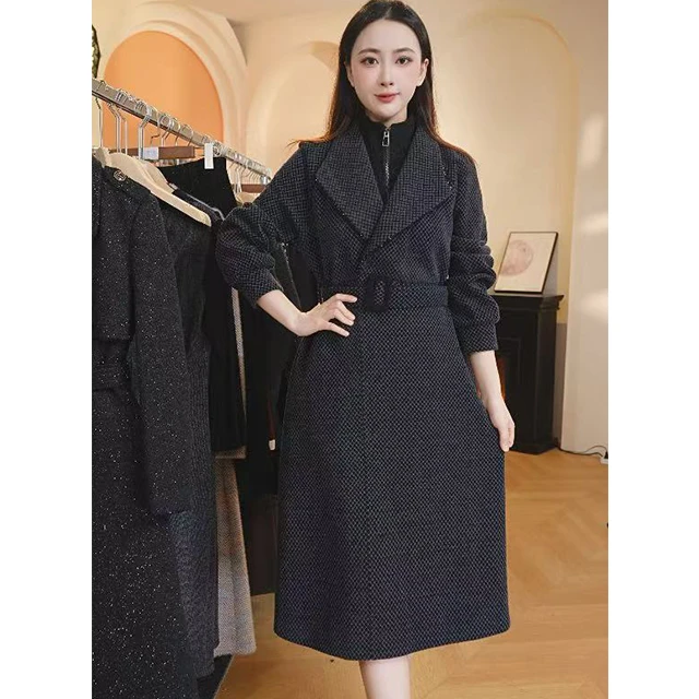 L8230 法式气质2024年秋季时尚新款洋气减龄显瘦遮肉连衣裙