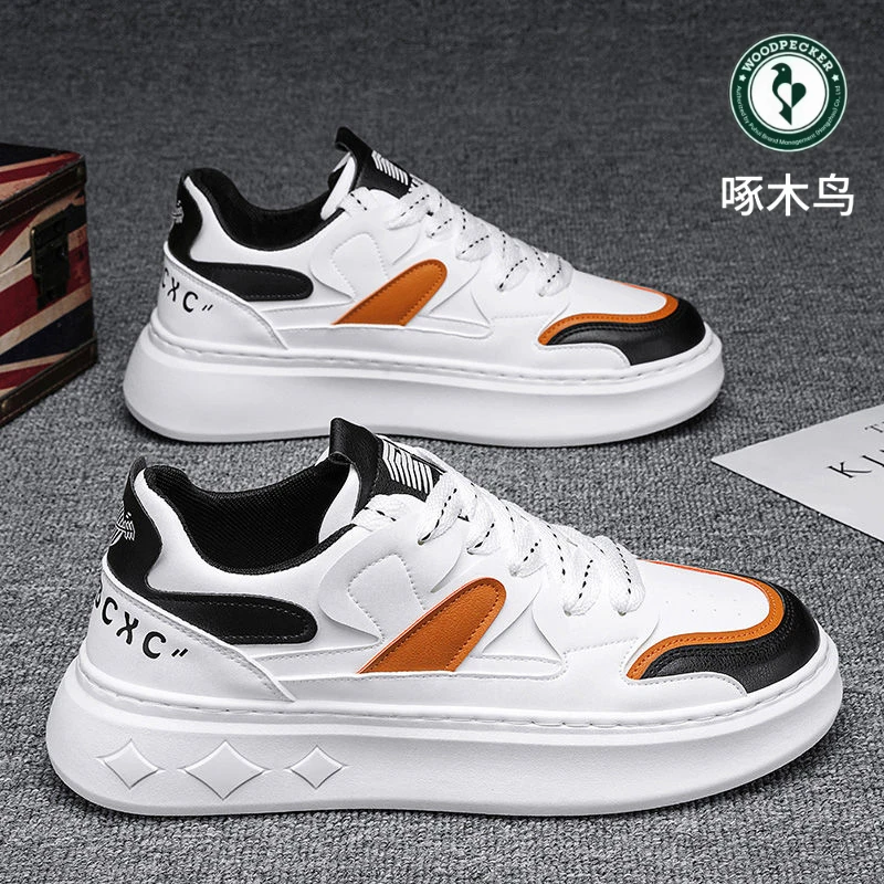 啄木鸟男鞋潮流百搭低帮休闲板鞋学生运动厚底增高小白潮鞋网红鞋