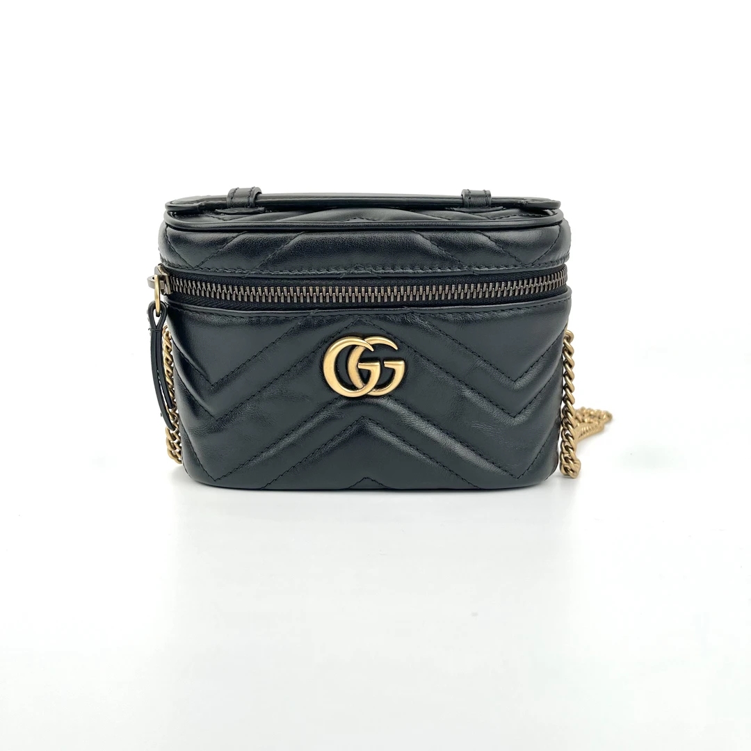 95新 GUCCI/古驰 奢品阁/马蒙/黑金/斜挎小盒子