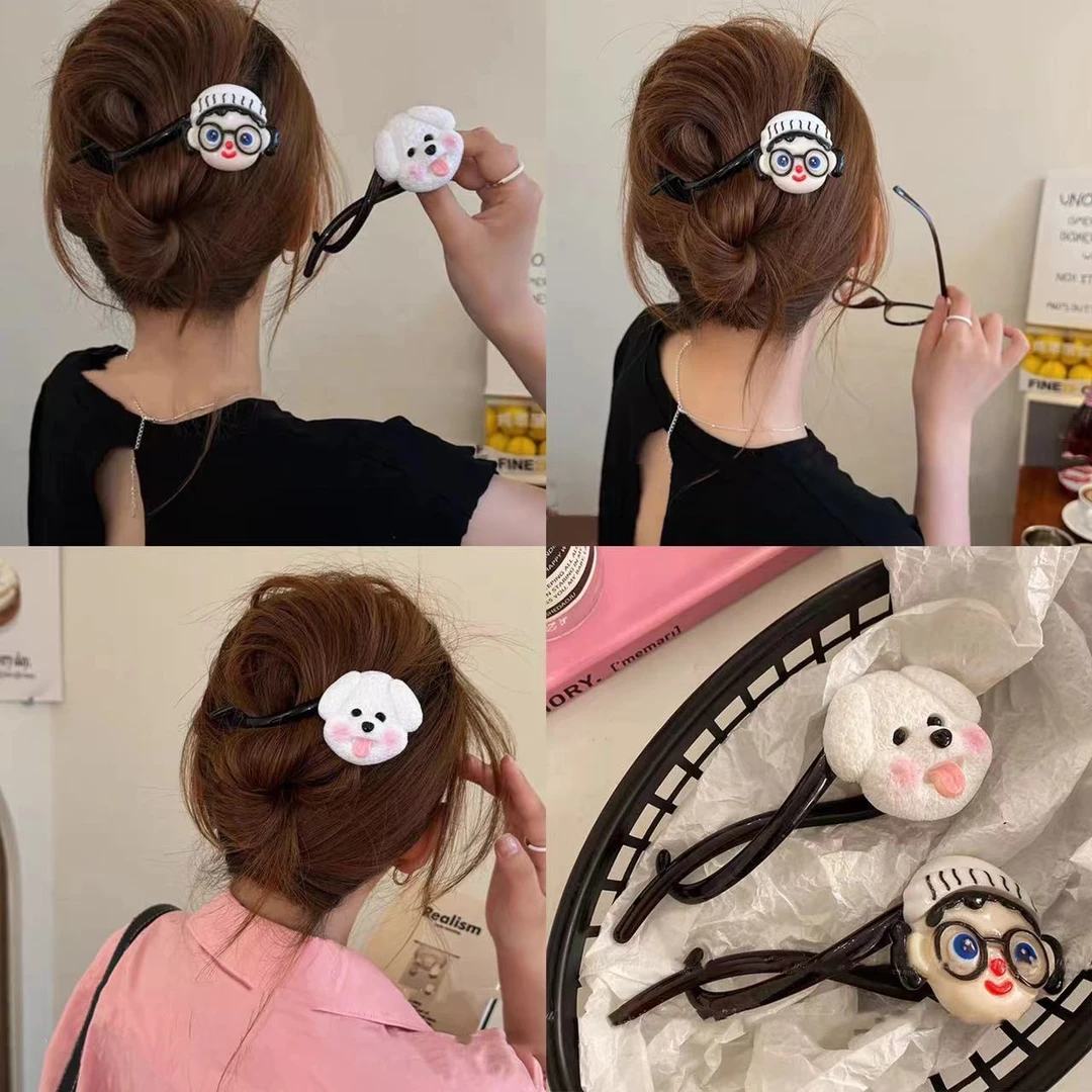 激萌~可爱一字扭扭发夹后脑勺盘发抓夹2024新款高级感鲨鱼夹发饰
