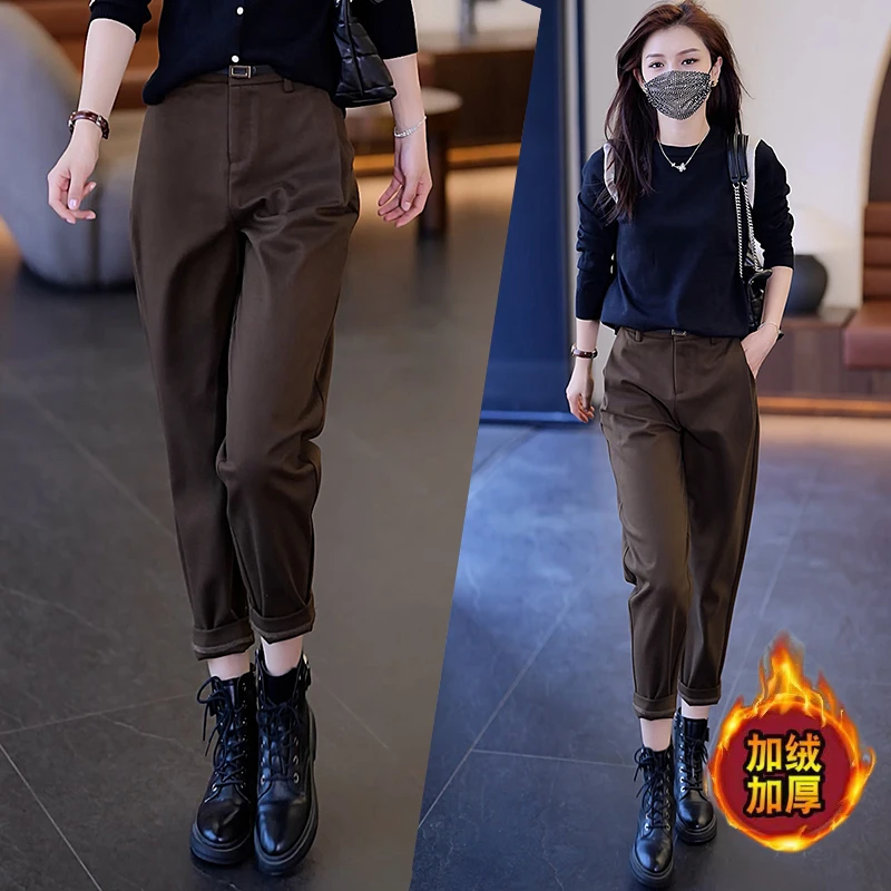 【鑫诗妮】秋冬季新款立体裁剪显瘦萝卜烟管西装休闲高腰气质哈伦裤