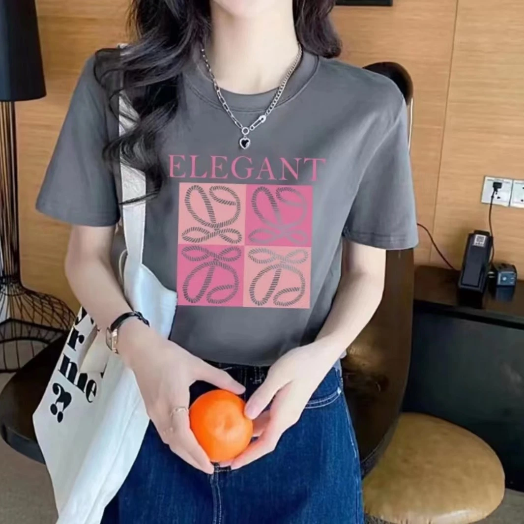 【新品】  新款夏季女装爆款印花棉短袖T恤 时尚休闲百搭圆领半袖