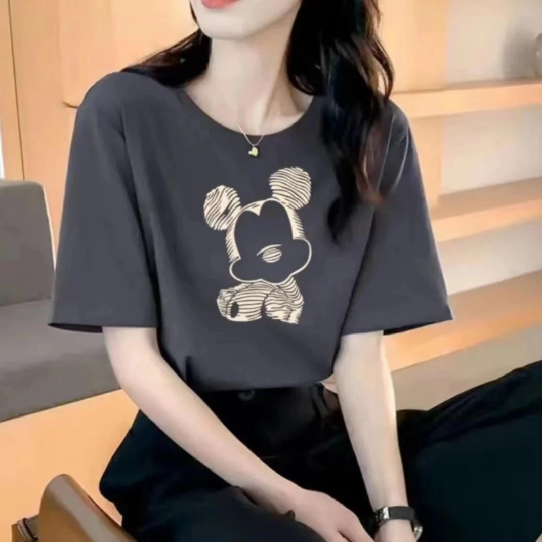 【上新】  2024新款夏季爆款印花短袖T恤 潮流百搭圆领显瘦时尚半袖