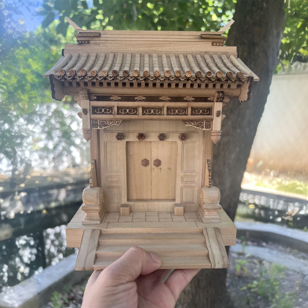 中式木雕古建筑垂花门模型摆件工艺品礼品