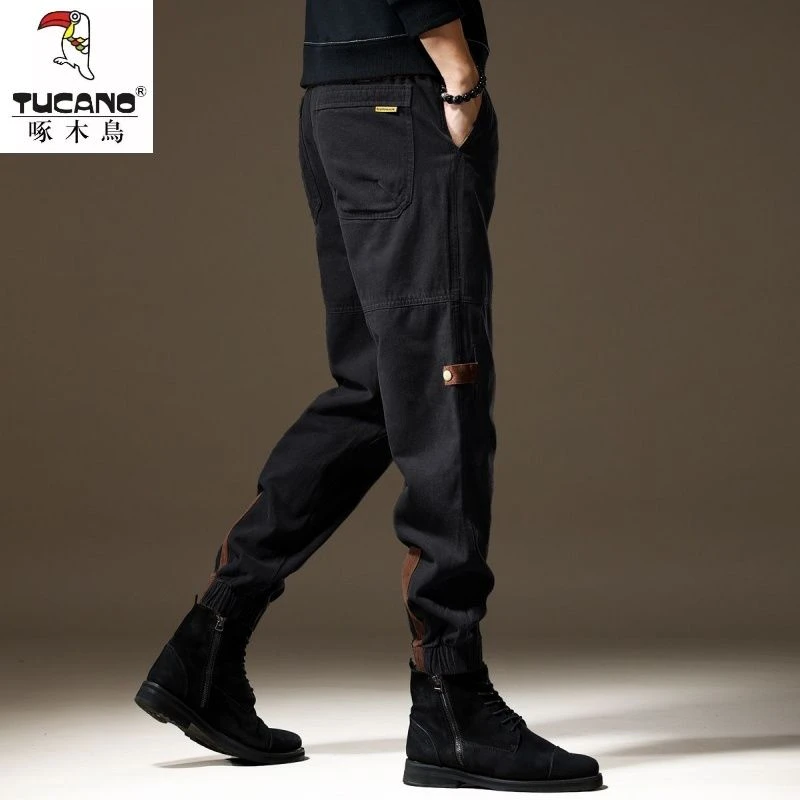 TUCANO/啄木鳥美式户外工装裤男冬季加绒宽松直筒束脚休闲长裤子