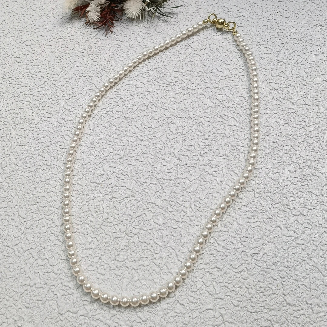 铜合金仿珍珠项链 复古琉璃底项链bw1134长42