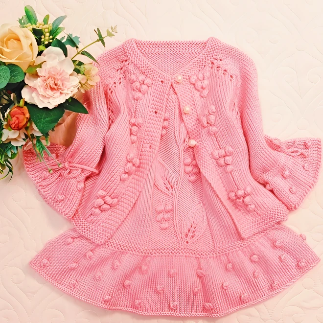 《糖宝套装》毛线材料包网红开衫手工新款宝宝毛衣教程儿童毛衣编织