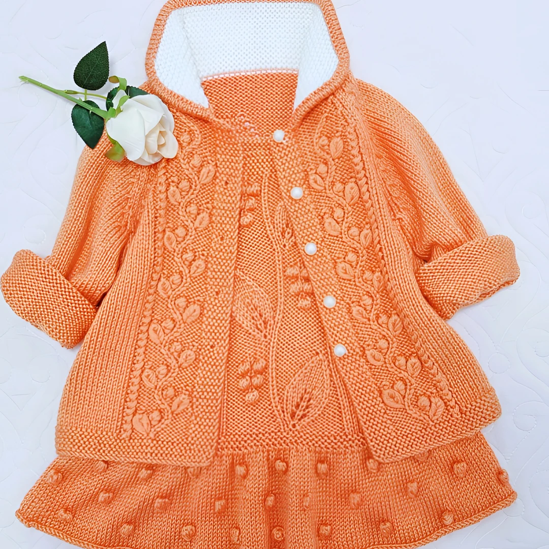 茜茜公主套装新款手工儿童毛线女童织毛衣宝宝材料包时尚开衫教程